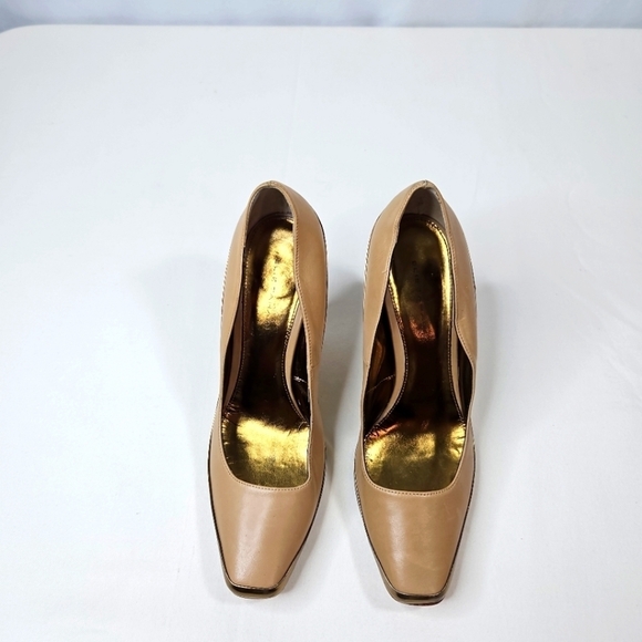 Elie Tahari Tan Leather Heels Sz 38 - Picture 3 of 9